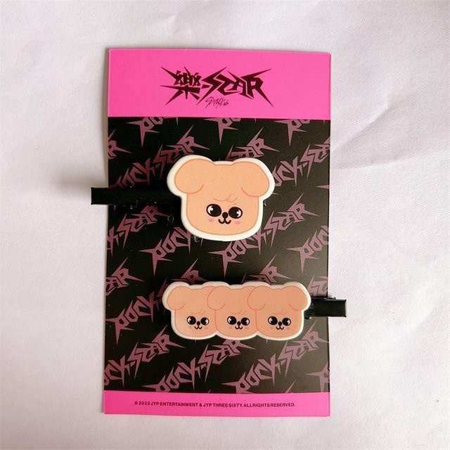 Stray Kids SKZOO Cartoon Haarspange, BbokAri, pink, 6.5 cm, Kinder - Bild 1