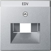 Gira Zentralplatte UAE/IAE für ISDN und Netzwerk Anschlussdose mit Beschriftungsfeld in Silber, System 55 - Bild 1