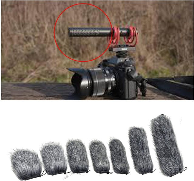 Professioneller Mikrofon-Windschutz für Kameras als Soft-Pop-Filter für Innen- und Außenreporter in Grau - Bild 1