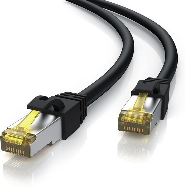 Primewire Outdoor Patchkabel CAT 7 S/FTP PiMF mit IP66 Schutz, 10 Gbit/s Ethernet LAN Netzwerkkabel, Farbe: Schwarz, Länge: 20 m - Bild 1