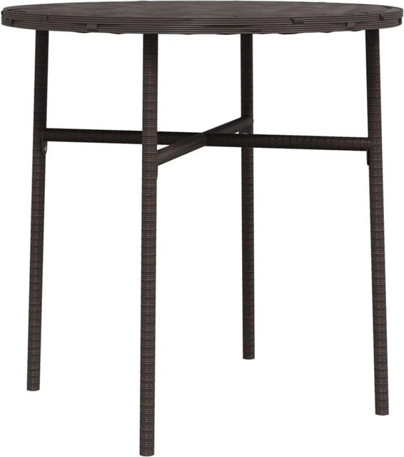 vidaXL Beistelltisch aus braunem PE-Rattan für Garten, Balkon und Terrasse, rund, Durchmesser: 45 cm - Bild 1