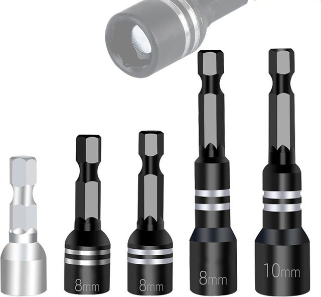 DAZZLEEX Magnetische Mutter Schraubendreher Buchse Bit Set mit 8mm Hex Schaft für Bohrmaschinen - Bild 1