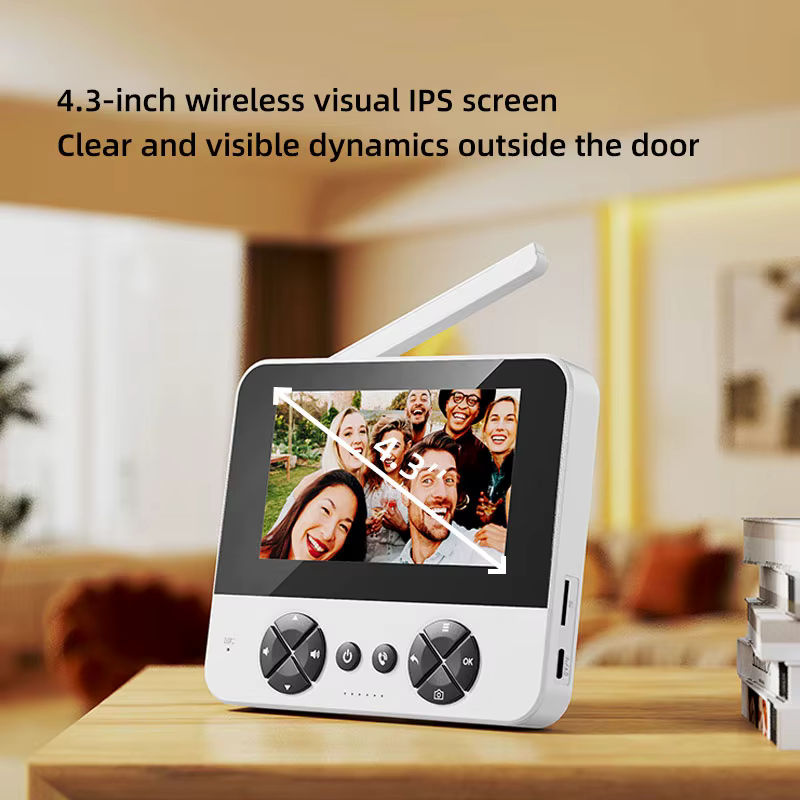 DANMINI Video-Türklingel mit 4,3-Zoll-Display, Zwei-Wege-Audio und Infrarot-Nachtsicht für Innen- und Außenbereich in Schwarz oder Weiß - Bild 5