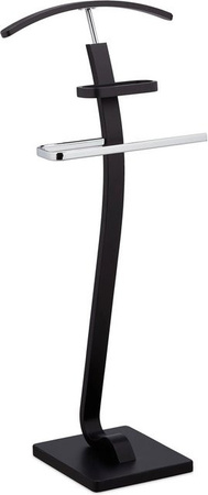 Relaxdays Herrendiener aus MDF und Stahl in Schwarz mit Ablage, H x B x T: 112 x 46 x 32 cm