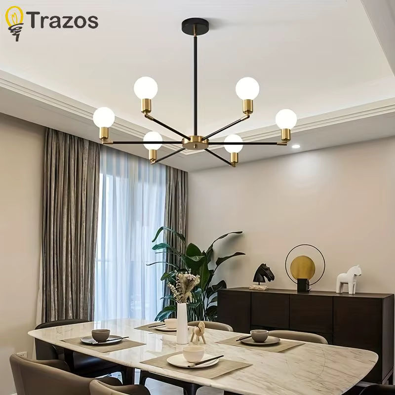 TRAZOS Vintage Eisen-Deckenleuchte im amerikanischen Stil für Wohnzimmer, Bar und Restaurant, Schwarz - Bild 3