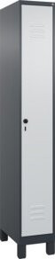 C+P Spind Classic PLUS Garderobenschrank mit 1 Abteil und Füßen, Farbe Anthrazit/Grau/Schwarz, H x B x T: 195 x 30 x 50 cm - Bild 1