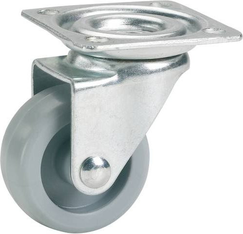 Dörner + Helmer Lenkrolle 790140C aus verzinktem Stahl und Kunststoff, Farbe: Grau, Rad-Durchmesser: 45 mm, Tragfähigkeit: 40 kg - Bild 1
