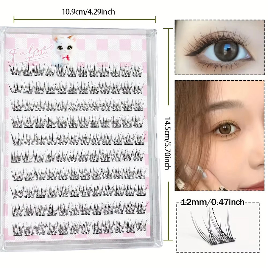 LIMEIKAI Falsche Wimpern, 120er Set, C-Curling, Fischschwanz-Design, Natürlich - Bild 2