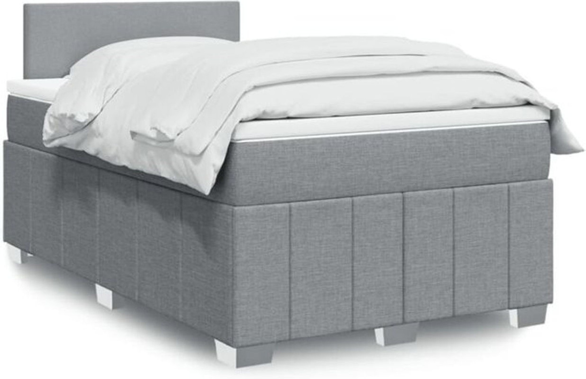 vidaxl Boxspringbett mit Matratze in Grau aus Stoff und Holzwerkstoff, B/T/H: 120 x 190 x 100,5 cm - Bild 1