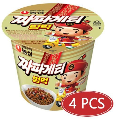 Nongshim Chapaghetti gebratene Nudeln Kleine Tasse 4 x 70 g - Bild 1