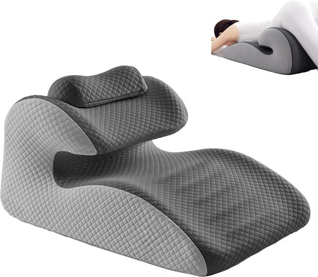 HEHUAI HT Ergonomisches Latex-Keilkissen für Erwachsene zur Linderung von Rückenschmerzen in Schwarz und Grau - Bild 1