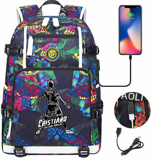 3-teiliges Schulrucksack-Set für Schüler aus Oxford-Stoff in Multicolour mit großem Fassungsvermögen, Schultasche und Federmäppchen, B/T/H: 48 x 30 x 15 cm - Bild 1