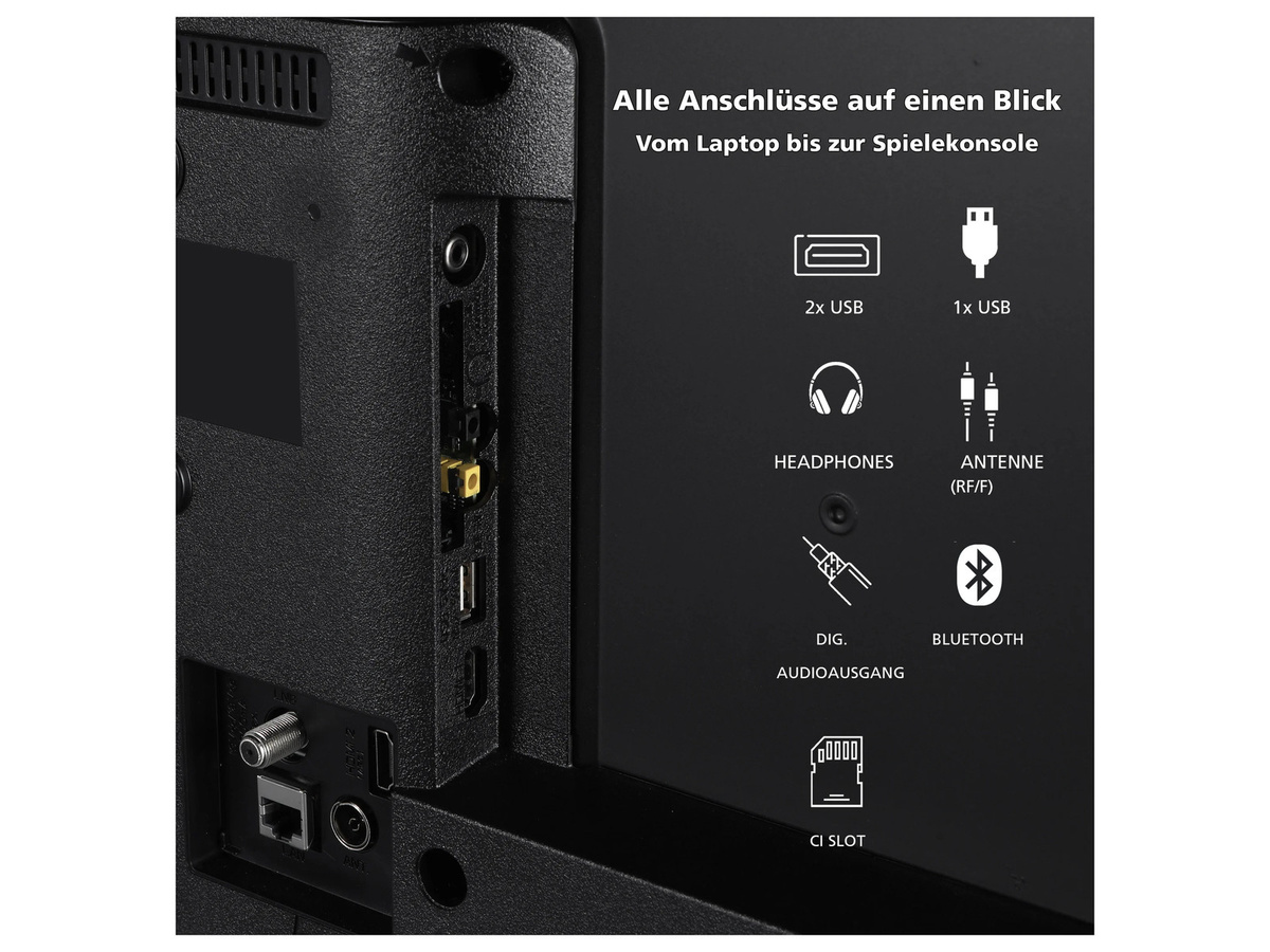 JVC Android Smart TV LT-32VAH3355 HD-Ready LED-Fernseher mit HDR und Triple-Tuner in Schwarz - Bild 3