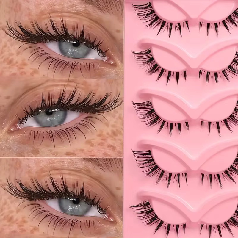 LIMEIKAI Katzenwimpern, rosa, 5 Paar - Bild 3