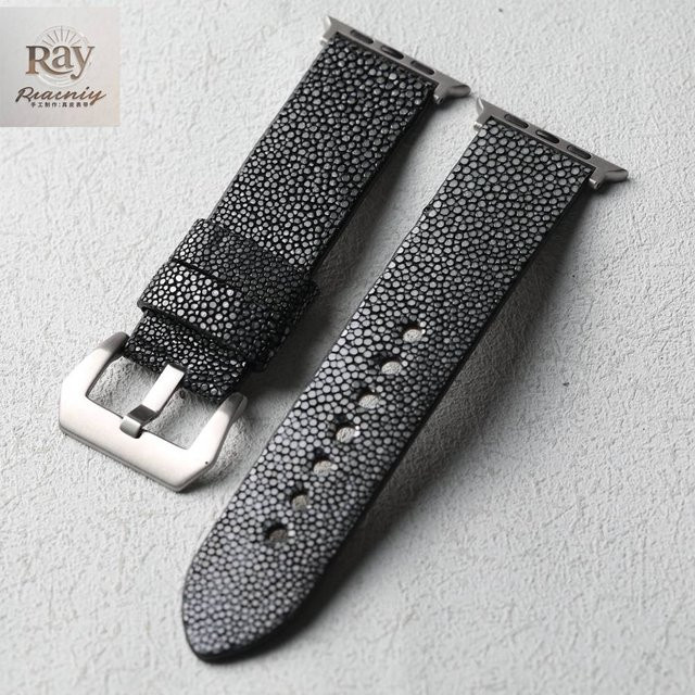 Raystray Uhrenarmband Leder, Schwarz, Herren - Bild 1