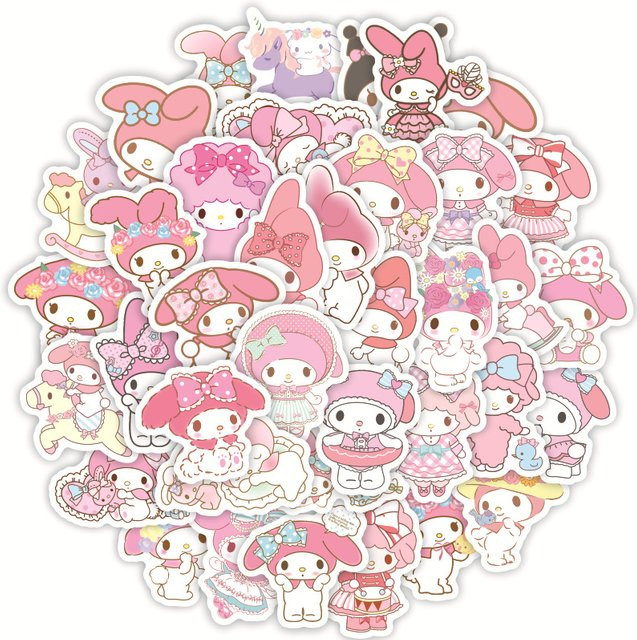 40 Stück Sanrio My Melody Aufkleber wasserfeste Cartoon Kaninchen Sticker für Notizbuch, Laptop und Koffer - Bild 1