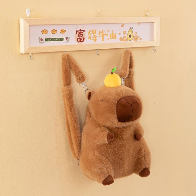 Joyful toys Capybara Plüschrucksack, Umhängetasche, kamelfarben - Bild 1