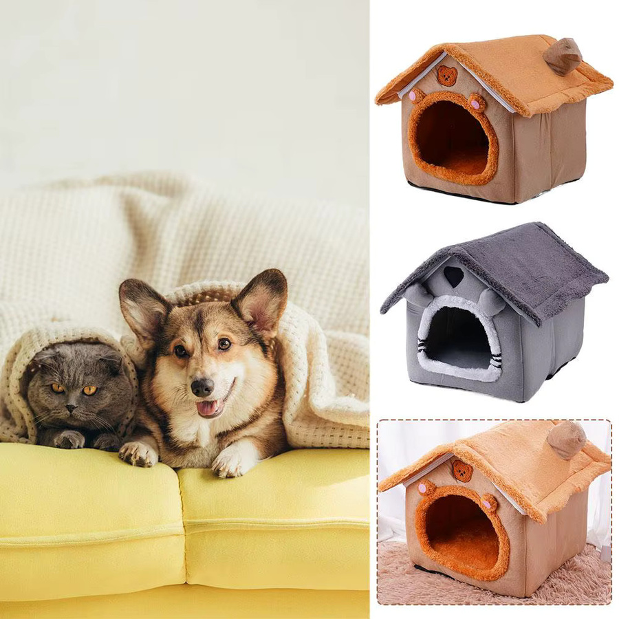 KITPIPI Faltbare Hundehütte und Katzenbett als warmes Haustier-Sofa für kleine und mittelgroße Hunde und Katzen - Bild 4