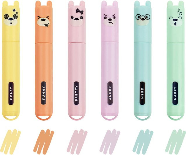 Legami Textmarker Set Teddy's Style Multicolor mit Keilspitze - Bild 1
