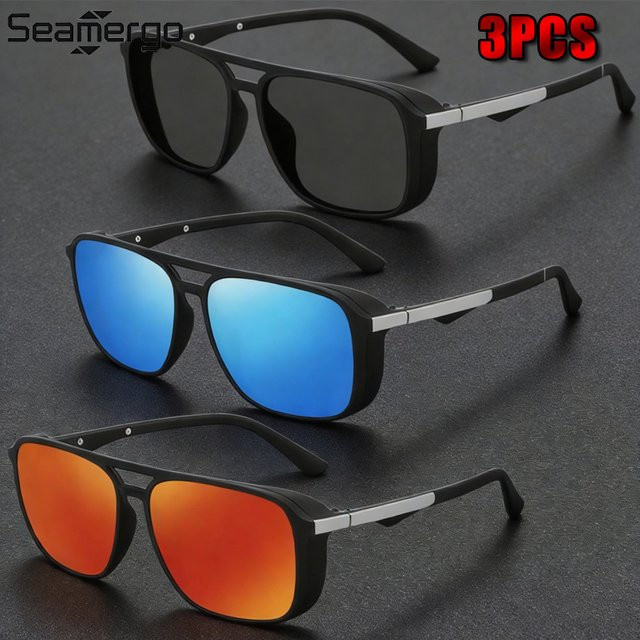 SEAMERGO Sonnenbrille, quadratisch, Vollrand, schwarz, Unisex, polarisiert - Bild 1