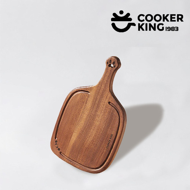 COOKER KING Schneidebrett Katzenpfote aus Holz in Braun mit Griff - Bild 1