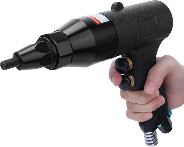 Pneumatische Nietenziehpistole von aimo in Schwarz für M6 und M8 mit 750 U/min und 14 Zoll BSPP Außengewinde - Bild 1