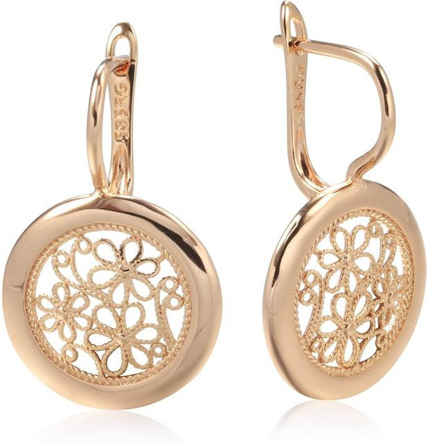 Ohrringe Roségold, Kupfer, Blumen, Damen - Bild 1