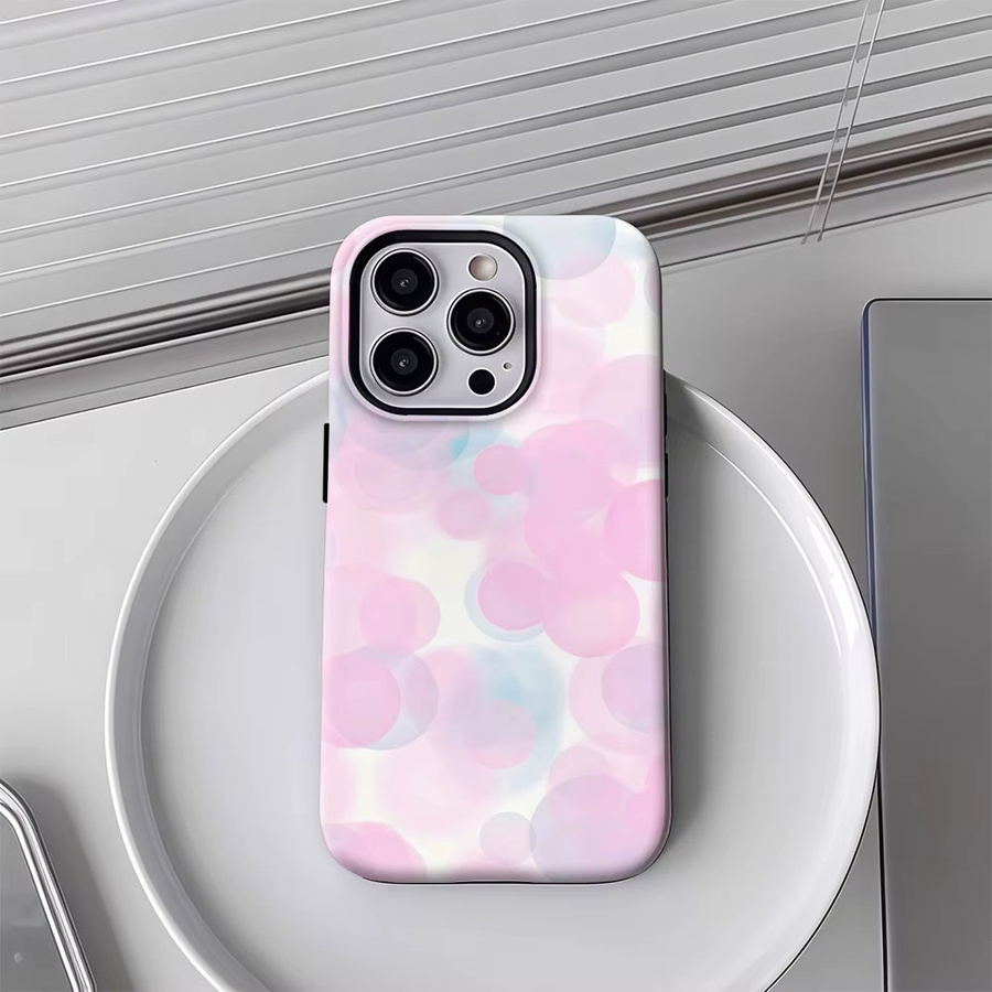 Handyhülle mit Pastell-Blasenmuster für Apple iPhone 11 bis iPhone 17 Pro Max Plus in Multicolour mit doppelschichtiger Rückseite - Bild 3