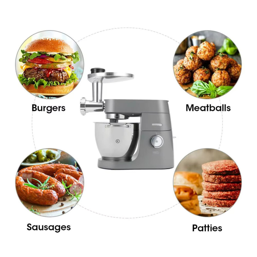 Kenwood Edelstahl-Fleischwolf und Wurstfüller-Aufsatz in Silber für den Chef Mixer - Bild 2