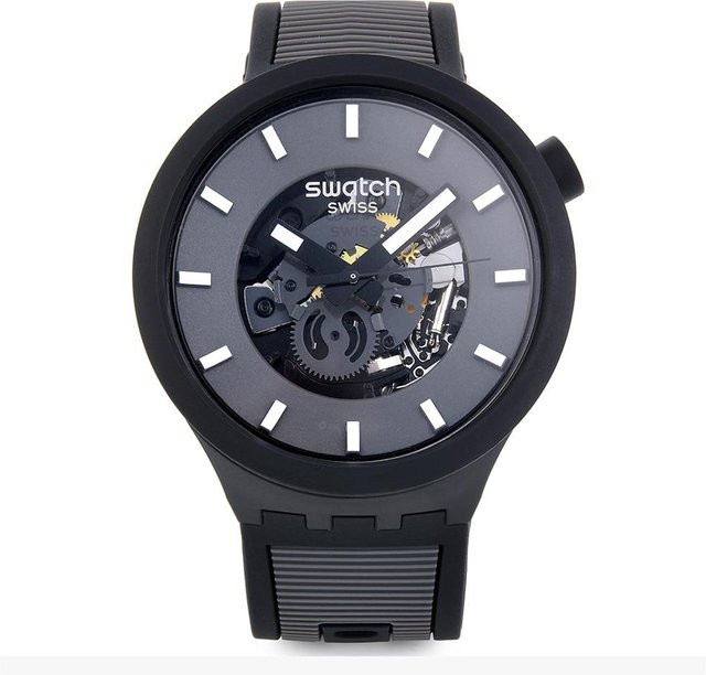 Swatch Herrenuhr, Quarz, Kunststoff, Grau - Bild 1