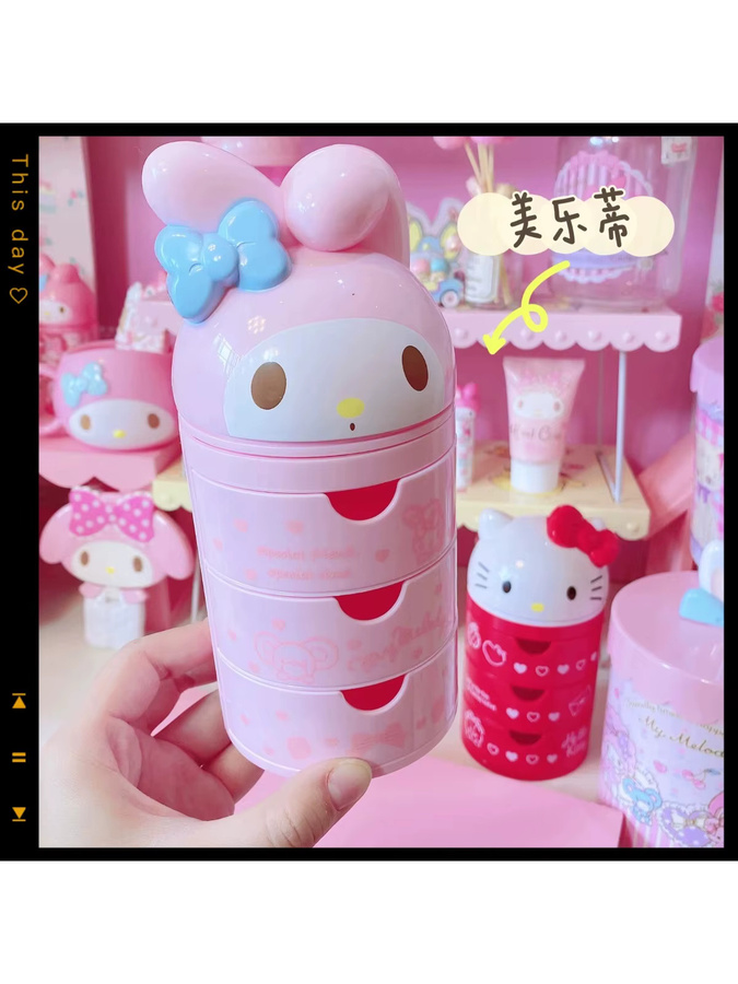 Sanrio Hello Kitty My Melody Aufbewahrungsbox, 3-lagige Schubladen-Aufbewahrungsbox - Bild 3