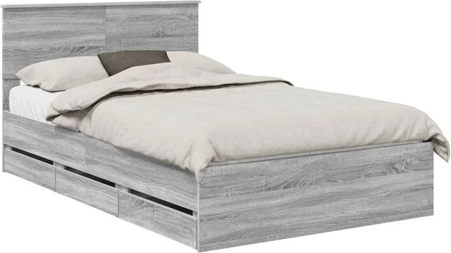 vidaXL Bettrahmen mit Schubladen in Grau Sonoma aus Holzwerkstoff, B/T/H: 120 x 190 x 31,65 cm - Bild 1