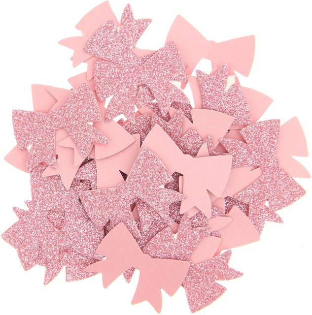 Rico Design Streudekoration Schleifen Glitzer Pink Konfetti und Flitter für Hochzeit und Geburtstagsfeier - Bild 1