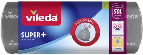 Vileda SUPER+ Müllsäcke Schwarz 50 l (10 Stück) - Bild 1