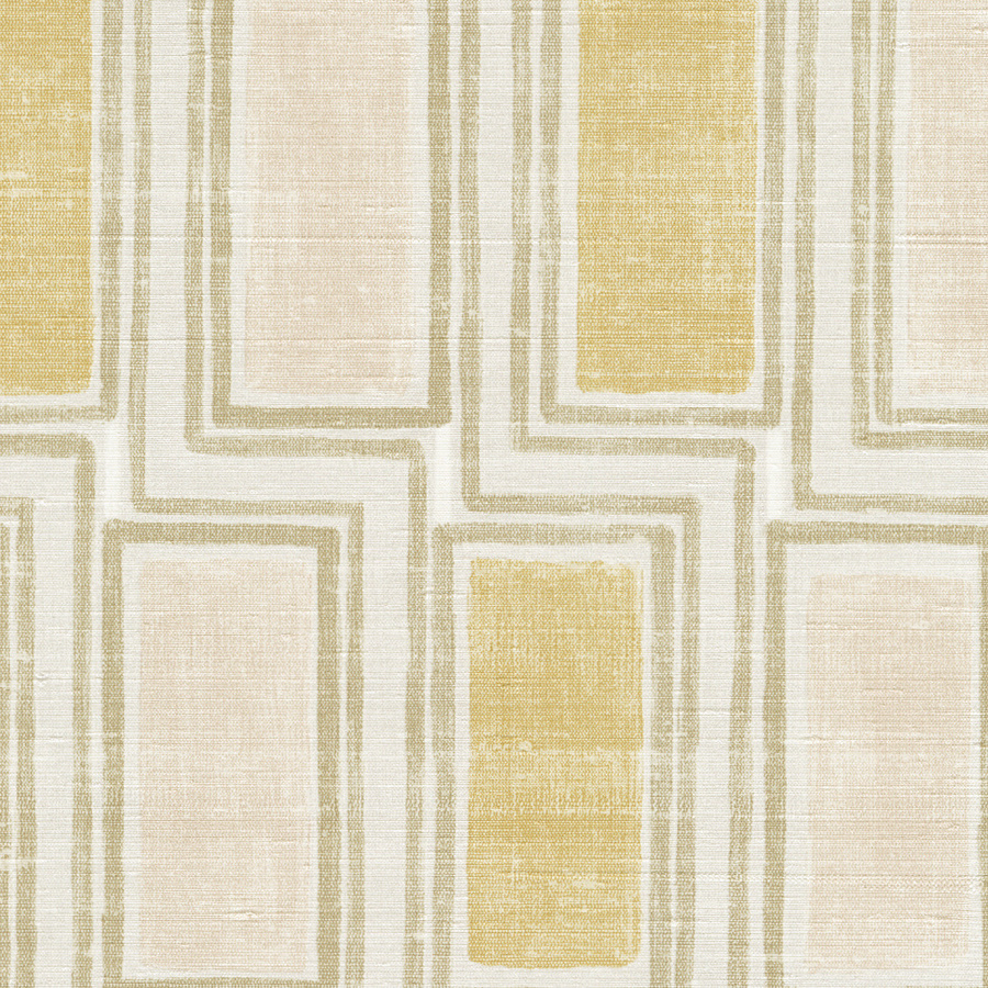 Élitis Tapete Beat VP 1039 02 in Gelb mit abstraktem Mid-Century Design aus Vinyl und Vlies - Bild 1