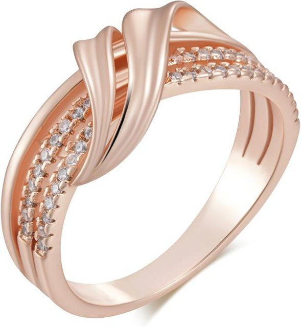 July Dream Ring, Goldene Doppelschicht, weiße Zirkon, Damen - Bild 1