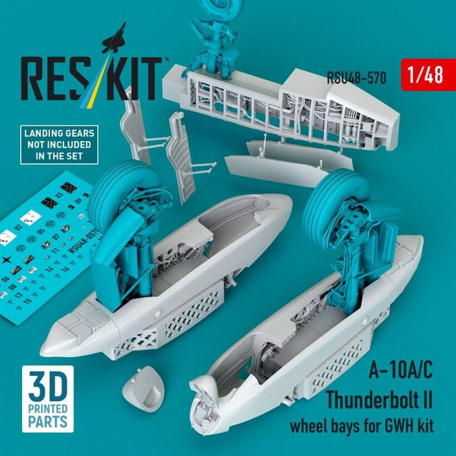 Great Wall Hobby A-10A/C Thunderbolt II - Wheel bays, 3D Printed - Bild 1