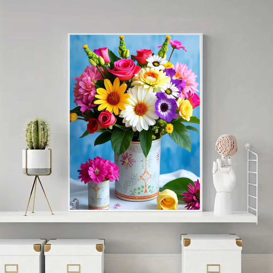 HUACAN DIY Diamantmalerei Set Lebendiger Blumenstrauß 5D Mosaik Stickerei Kit in Multicolour B/H: 30 x 20 cm - Bild 4