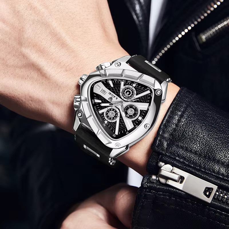 Lige Armbanduhr Chronograph, Quarz, Silikon, Blau, Herren - Bild 5