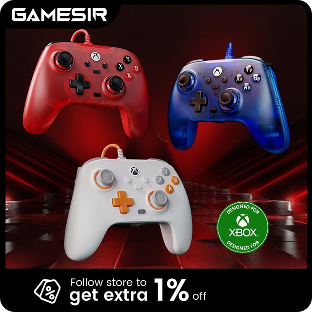 GameSir T7 kabelgebundener Xbox-Controller für Xbox Series X/S und Xbox One mit Hall-Effekt-Joysticks in Weiß und Multicolour - Bild 1