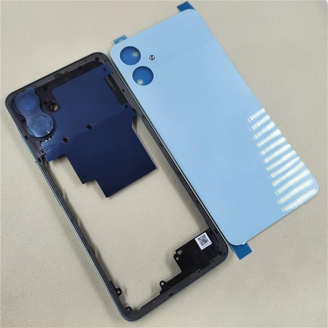 Samsung Galaxy A06 Ersatzgehäuse Set mit Mittelrahmen, Akkudeckel und Kameralinse in Blau - Bild 1