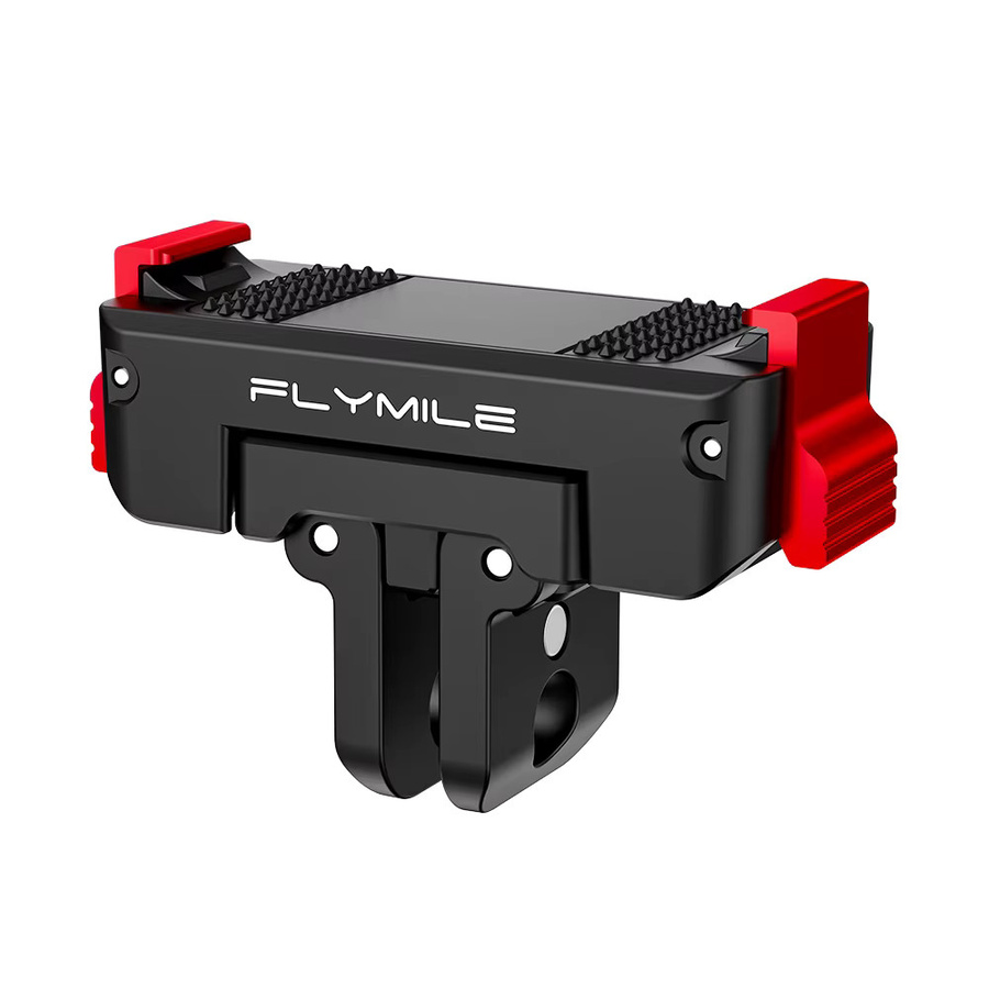 Flymile Action 5 Pro Magnetische Schnellwechselbasis mit Doppelklauen-Halterungsadapter und 1/4 Zoll Schraubenloch für DJI OSMO 360 Zubehör in Schwarz - Bild 6