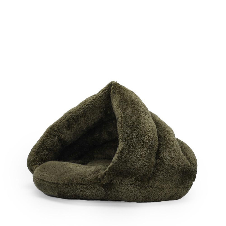 Halbgeschlossener Katzenzwinger mit arktischem Samt als winterwarme Haustiermatte für kleine und mittelgroße Hunde und Katzen, Durchmesser: 50 cm - Bild 2