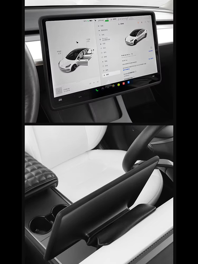 Beworth Unter-Screen Organizer Box für Tesla Modell 3 Highland 2024 in Schwarz - Bild 5