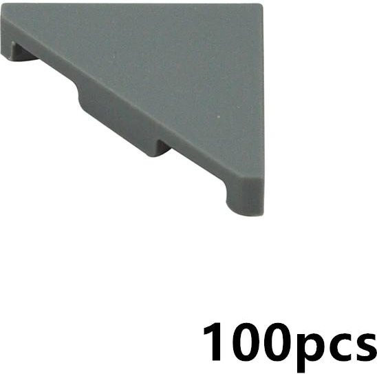 Glatte Fliese 2x2 Dreieckige Bausteine, 100-teiliges Set, grau, ab 3 Jahren - Bild 1