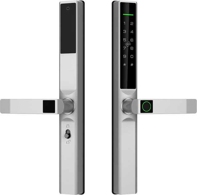 Aimo WiFi Smart Lock Schlüsselloser Zugang mit Fingerabdruck, Passwort, Karte und mechanischem Schlüssel in Silber aus Aluminium - Bild 1