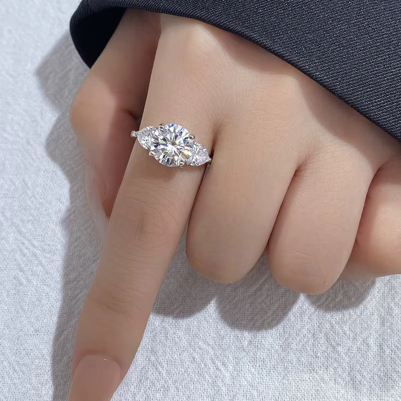DWJ Mode Ring, 925 Silber, Zirkonia, Doppel Herz, Damen - Bild 3