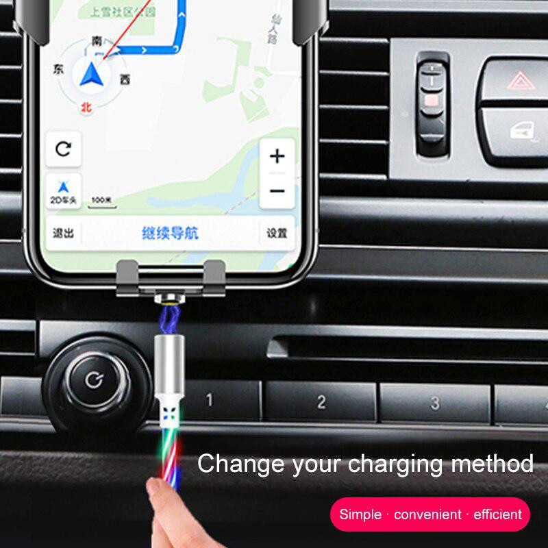 Magnetisches LED USB-C und Micro-USB Ladekabel für Samsung, 1m, bunt - Bild 5