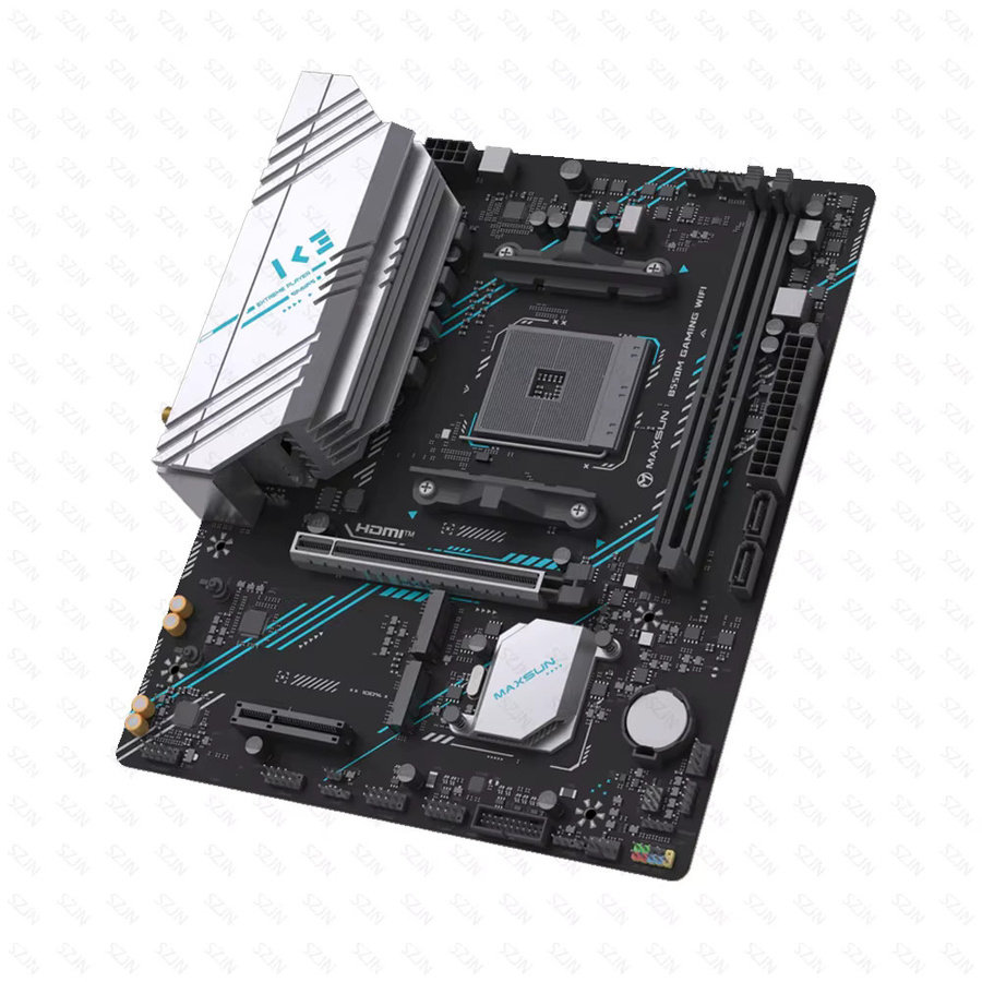 Maxsun B550 AM4 Gaming Motherboard mit Onboard-WIFI und DDR4 Unterstützung in Schwarz - Bild 2