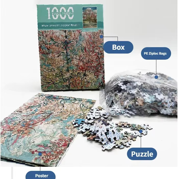 MaxRenard Van Gogh Sonnenblumen, Mandelblüte, Sternennacht, Puzzle, 1.000 Teile, ab 14 Jahre - Bild 2